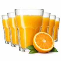 Jogo Copos Vidro grosso Canelado 350ml para Água Suco drinks cozinha Conjunto de Copos Grandes Resistentes e Duráveis