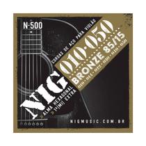 Jogo Corda Encordoamento Nig N500 P/ Violão Aço 010 050 Jogo Corda Encordoamento Nig N500 P/ Violão Aço 010 050