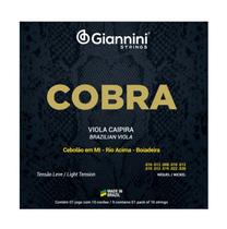 Jogo Corda Viola Caipira Niquel Tensão Leve -Cobra Giannini