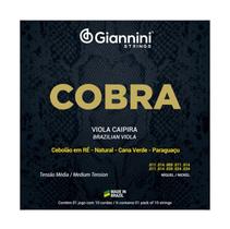 Jogo Corda Viola Caipira Niquel Tensão Média Cobra Giannini