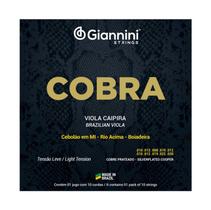 Jogo Corda Viola Cobre Prateado Tensão Leve -Cobra Giannini