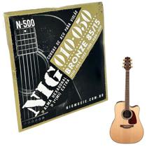 Jogo Cordas 010 Em Aço Violão Tensão Extra Light Nig N500 +