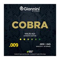 Jogo Cordas Encordoamento Violão Aço 009-045 Geewak Giannini Jogo Cordas Encordoamento Violão Aço 009-045 Geewak Giannini