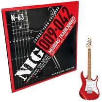 Jogo Cordas Guitarra 09-42 Nig Nickel N63 + 1 Corda E Mi +