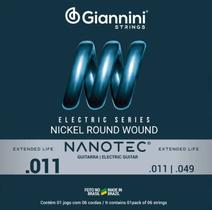 Jogo Cordas Guitarra Giannini Nanotec GEEGST11PN Jogo Cordas Guitarra Giannini Nanotec GEEGST11PN