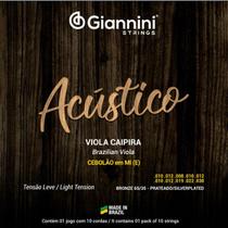Jogo Cordas Viola Acústico Bronze Cebolão Mi Leve GESVAL