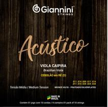 Jogo Cordas Viola Acústico Bronze Cebolão Ré Média GESVAM