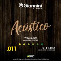 Jogo Cordas Violão Aço Acústico 011 Bronze Gespw
