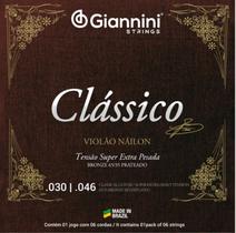 Jogo Cordas Violão Nylon Clássico Bronze Super Extra Pesada