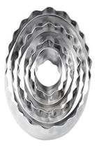 Jogo Cortador Inox 6 Peça Formato Oval Confeitaria Duplo Jogo Cortador Inox 6 Peça Formato Oval Confeitaria Duplo