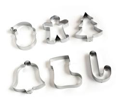 Jogo Cortador Natalino 6 Peças Inox P/ Massas E Biscoitos N6