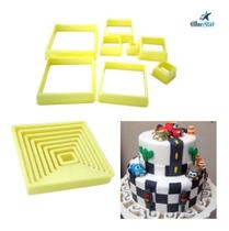 Jogo Cortador Quadrado 8 Peças Bluestar P/ Biscoito E Massas