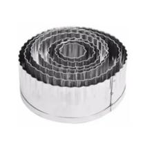 Jogo Cortador Redondo Crespo (Ondulado) Kit Com 7 Peças Em Aço Inox