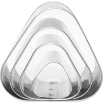 Jogo Cortador Triangulo 4 Peças Inox Para Massas E Biscoitos