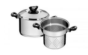 Jogo Cozi-Pasta Aço Inox 20 Cm 2 Peças Solar Baquelite