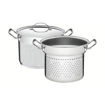 Jogo Cozi-pasta Professional Inox Fundo Triplo Tampa Plana Detalhe Satinado 2 Peças 24cm Jogo Cozi-pasta Professional Inox Fundo Triplo Tampa Plana Detalhe Satinado 2 Peças 24cm