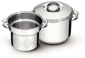 Jogo Cozi-Pasta Solar 20 cm 4,6 L em Aço Inox Fundo Triplo com Alças 2 Peças Tramontina 65500/410 Jogo Cozi-Pasta Solar 20 cm 4,6 L em Aço Inox Fundo Triplo com Alças 2 Peças Tramontina 65500/410