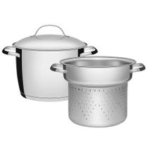 Jogo Cozi-Pasta Tramontina Allegra em Aço Inox com Fundo Triplo 2 Peças 65650060