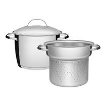 Jogo Cozi-Pasta Tramontina Allegra em Aço Inox com Fundo Triplo 2 Peças Jogo Cozi-Pasta Tramontina Allegra em Aço Inox com Fundo Triplo 2 Peças