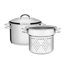 Jogo Cozi-pasta Tramontina Solar Em Aço Inox Fundo Triplo Com Alças 2 Peças 24 Cm Tramontina Jogo Cozi-pasta Tramontina Solar Em Aço Inox Fundo Triplo Com Alças 2 Peças 24 Cm Tramontina