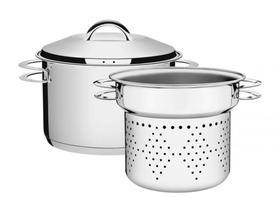 Jogo Cozi-Pasta Tramontina Solar em Aço Inox Fundo Triplo com Alças 2 Peças 24 cm Jogo Cozi-Pasta Tramontina Solar em Aço Inox Fundo Triplo com Alças 2 Peças 24 cm