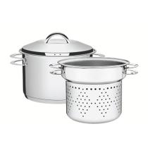 Jogo Cozi-Pasta Tramontina Solar Em Aço Inox Fundo Triplo Com Alças 2 Peças 24 Cm Jogo Cozi-Pasta Tramontina Solar Em Aço Inox Fundo Triplo Com Alças 2 Peças 24 Cm