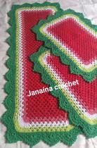 Jogo Cozinha Em Crochê Melancia 3 peças - Janaína crochet