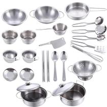 Jogo Cozinha Inox 25 Peças Panela E Utensílios Pedagogico - PEG