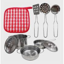Jogo Cozinha Panelinhas Infantil Metal Inox 9 Peças - Toy King