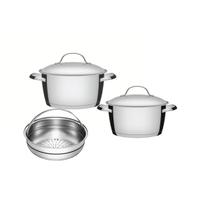 Jogo Cuscuzeira Tramontina Inox Allegra 20cm e Caçarola 18cm