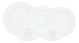 Jogo D Jantar 42 Peças Monaco Porcelana Wolff Branco Dourado