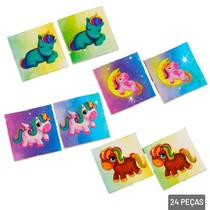 Jogo da Memória 24 Peças Unicórnio - Tudo em Caixa