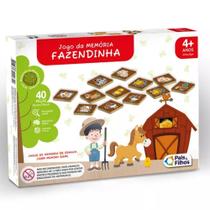 Jogo da Memória 40 Peças Madeira MDF Fazendinha Pais& Filhos