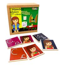 Jogo da Memória Alfabeto Libras Pedagógico Alfabetização Brinquedos Educativos Inclusão Infantil Madeira Carlu Criança 3 anos