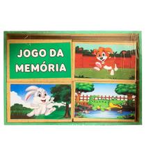 Jogo Da Memória Animais Brinquedo Educativo Em Madeira