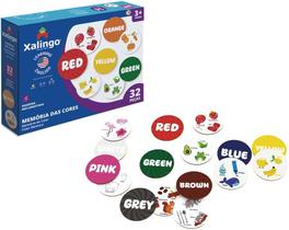 Jogo da Memória Aprendendo Inglês com as Cores 32 peças Xalingo