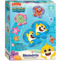 Jogo da Memória Baby Shark Infantil Madeira Brinquedo 24 Peças 8cm x 7cm +3 Anos Nig Brinquedos - 0747