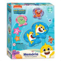 Jogo da Memória Baby Shark Infantil Madeira Brinquedo 24 Peças 8cm x 7cm +3 Anos Nig Brinquedos - 0747