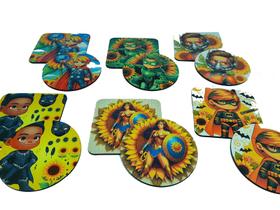 Jogo da Memória Baixa Visão para Crianças Super Herois Atipicos 6 pares Jogo da Memória Baixa Visão para Crianças Super Herois Atipicos 6 pares
