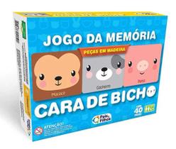 Jogo da Memória Cara de Bicho 40 Peças Madeira - 138255 - Pais e Filhos