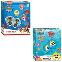 Jogo da Memória com Personagens Favoritos: Patrulha Canina e Baby Shark - NIG