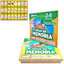 Jogo Da Memoria De Madeira Mdf Fazenda Com 24 Pecas No Estojo - CONECTA Jogo Da Memoria De Madeira Mdf Fazenda Com 24 Pecas No Estojo - CONECTA