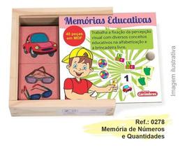 Jogo Da Memória Educativo Números E Quantidades Em Madeira - Carimbras