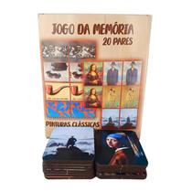 Jogo da Memória Educativo Pinturas e Pintores do Mundo de 10 pares em mdf