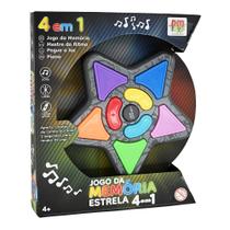 Jogo da Memória Eletrônico Estrela 4 em 1 com Luz e Som DM Toys DMGO6923