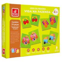 Jogo Da Memoria Em Madeira Vida Na Fazenda 24Pcs
