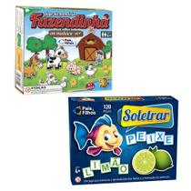 Jogo da Memoria Fazendinha em Madeira + Aprender a Soletrar 4 Anos - Pais e Filhos Jogo da Memoria Fazendinha em Madeira + Aprender a Soletrar 4 Anos - Pais e Filhos