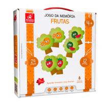 Jogo da Memória Frutas 24 pçs em Madeira 2044 - Brincadeira De Criança