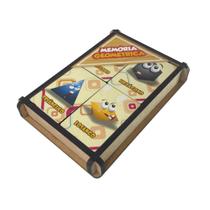 Jogo da Memória Geométrica Formas com Nomes Brinquedo em MDF