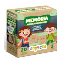 Jogo da Memória Infantil: Animais Domésticos 20 peças Sopecca - ES21
